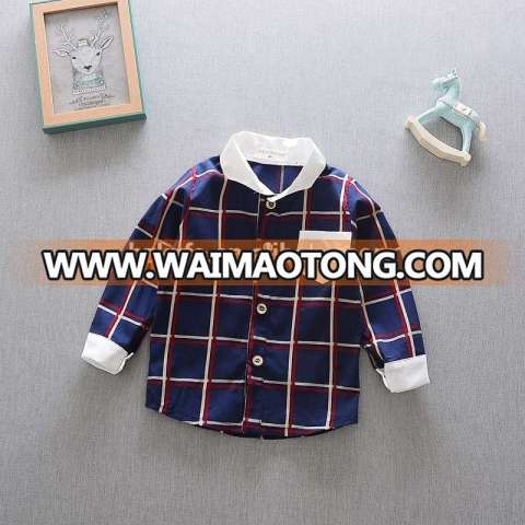 High Quanlity Little Boys Wholesale Boy Clothes Child Clothes Plaid Shirt Boy